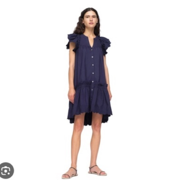 Sea New York Heidi Heart Quilt Petal Sleeve Tiered Dress. Size Small - Picture 3 of 14